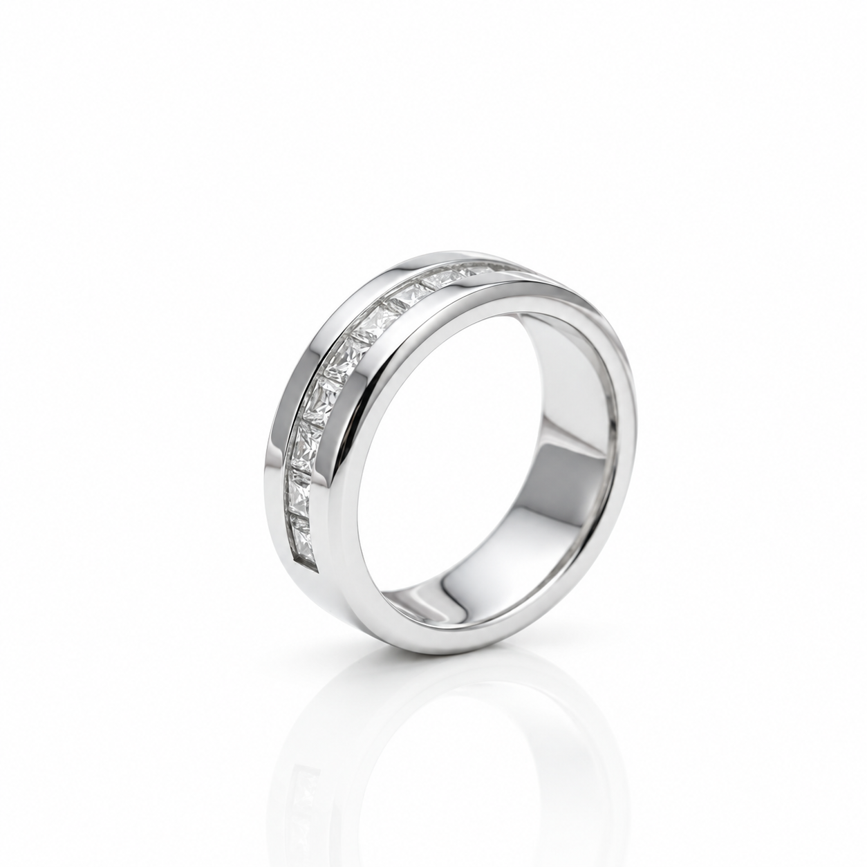 Half Eternity Diamond Option Wedding Band-Black Diamonds New York