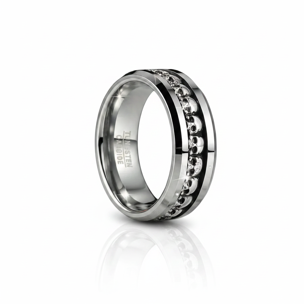 Gothic Skull Ring Band-Black Diamonds New York
