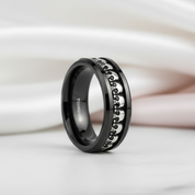 Gothic Skull Ring Band-Black Diamonds New York