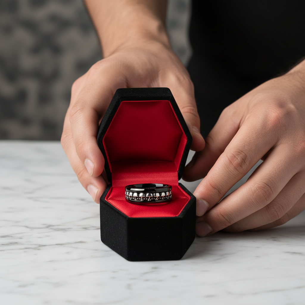 Gothic Skull Ring Band-Black Diamonds New York