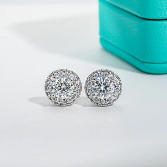 2.4cttw Round Diamond Vintage Stud Earrings-Black Diamonds New York