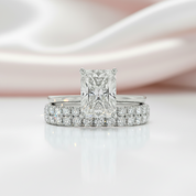 3 Carat Radiant Cut Lab Grown Diamond Ring Set in 14K Gold-Black Diamonds New York