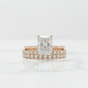 3 Carat Radiant Cut Lab Grown Diamond Ring Set in 14K Gold