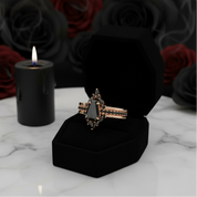Be Mine Forever- Radiant Coffin Cut Diamond Gothic Wedding Ring-Black Diamonds New York