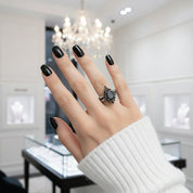 Be Mine Forever- Radiant Coffin Cut Diamond Gothic Wedding Ring-Black Diamonds New York