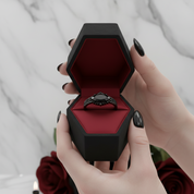 Beautiful In My Eyes- Black Diamond Option Marquise Cut 14K White Gold Gothic Wedding Ring-Black Diamonds New York