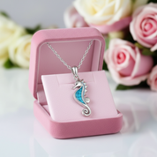 Beautiful Seahorse Pendant Necklace-Black Diamonds New York