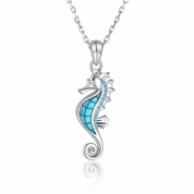 Beautiful Seahorse Pendant Necklace-Black Diamonds New York