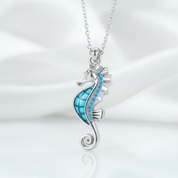 Beautiful Seahorse Pendant Necklace-Black Diamonds New York