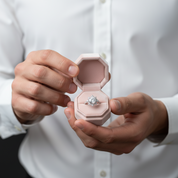 Beautiful Snowflake Design Halo Round Cut Engagement Ring-Black Diamonds New York