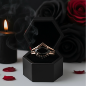 Beautiful In My Eyes- Black Diamond Marquise Cut 14K White Gold Gothic Wedding Ring-Black Diamonds New York