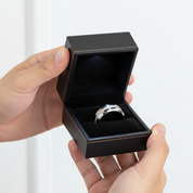 Beveled Edge Tungsten Half Eternity Diamond Wedding Band-Black Diamonds New York