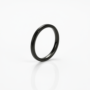 Beveled Edges & Brushed 2mm Tungsten Wedding Band-Black Diamonds New York