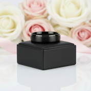 Beveled Men's Tungsten Wedding Band-Black Diamonds New York
