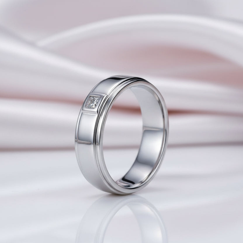 Bezel Setting Men's Ring-Black Diamonds New York