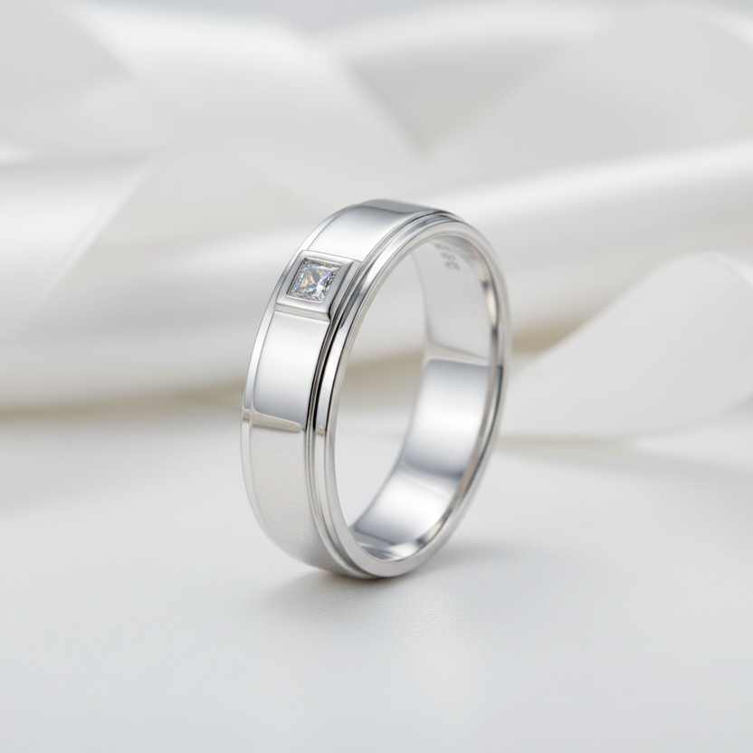 Bezel Setting Men's Ring-Black Diamonds New York