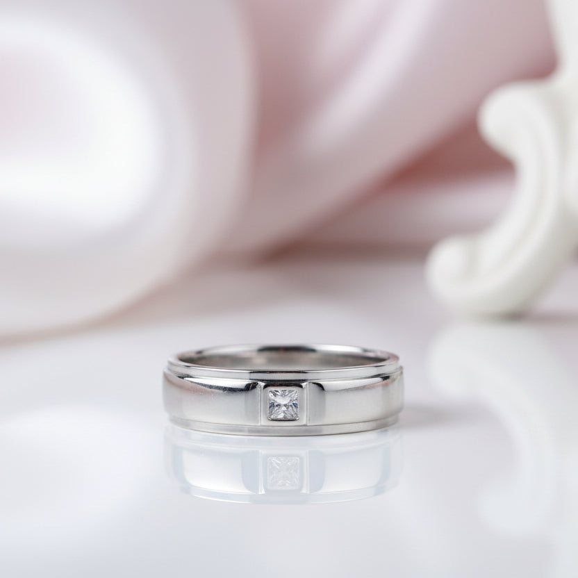 Bezel Setting Men's Ring-Black Diamonds New York