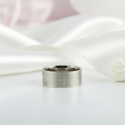 Bible Quote Stainless Steel Men's Wedding Band-Black Diamonds New York