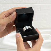 Bible Quote Stainless Steel Men's Wedding Band-Black Diamonds New York
