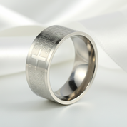 Bible Quote Stainless Steel Men's Wedding Band-Black Diamonds New York