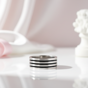 Biker Rubber Two Tone Men's Ring-Black Diamonds New York