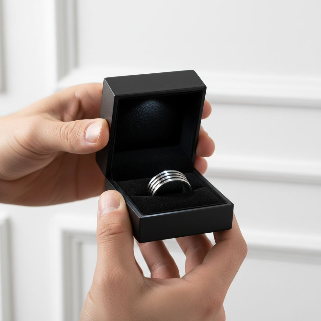 Biker Rubber Two Tone Men's Ring-Black Diamonds New York
