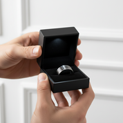 Biker Rubber Two Tone Men's Ring-Black Diamonds New York