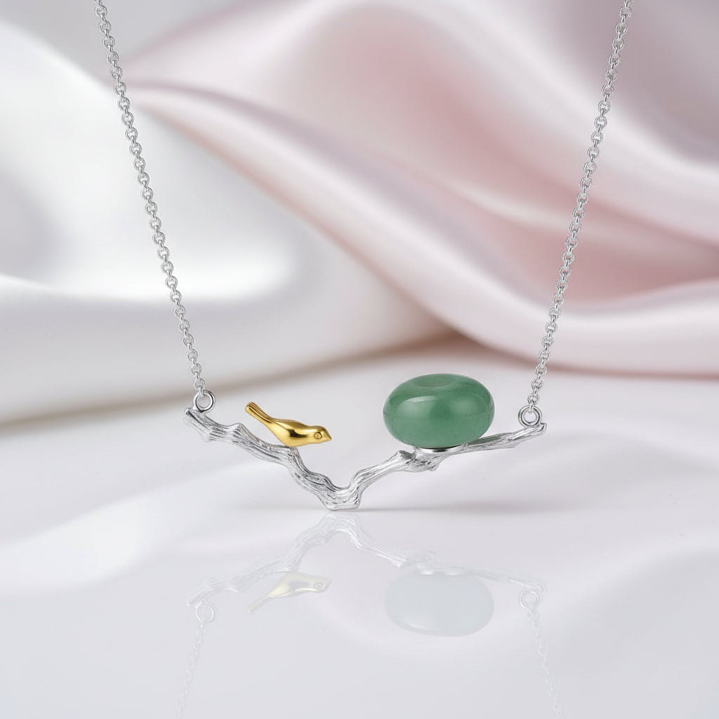 Bird Necklace with Aventurine-Black Diamonds New York