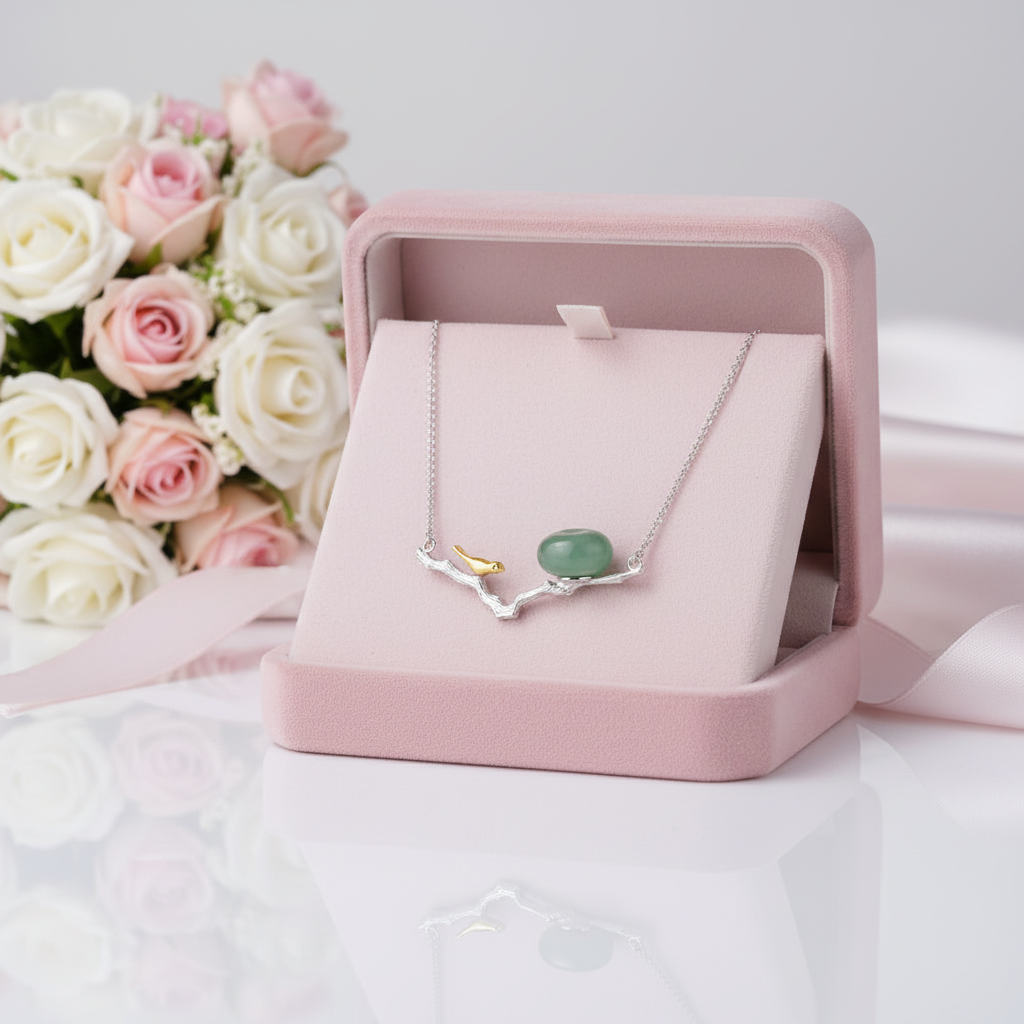 Bird Necklace with Aventurine-Black Diamonds New York