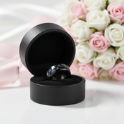 Black and Blue Carbon Pattern Ring Band-Black Diamonds New York