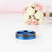 Black & Blue Titanium Men's Wedding Band-Black Diamonds New York