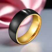 Black Brushed 8mm Tungsten Men's Wedding Band-Black Diamonds New York