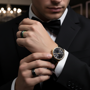 Black Brushed 8mm Tungsten Men's Wedding Band-Black Diamonds New York