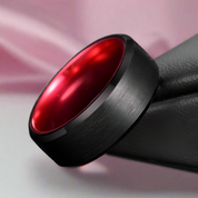 Black Brushed 8mm Tungsten Men's Wedding Band-Black Diamonds New York