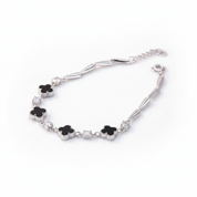 Black Clover Shape Bracelet-Black Diamonds New York