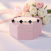 Black Clover Shape Bracelet-Black Diamonds New York