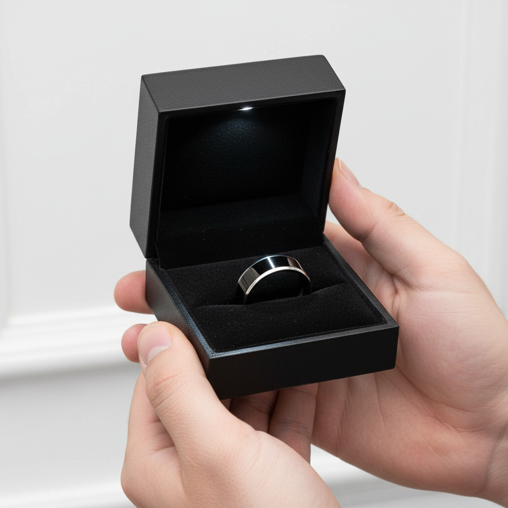 Black Cool Men's Titanium Wedding Band-Black Diamonds New York