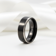 Black Cool Men's Titanium Wedding Band-Black Diamonds New York