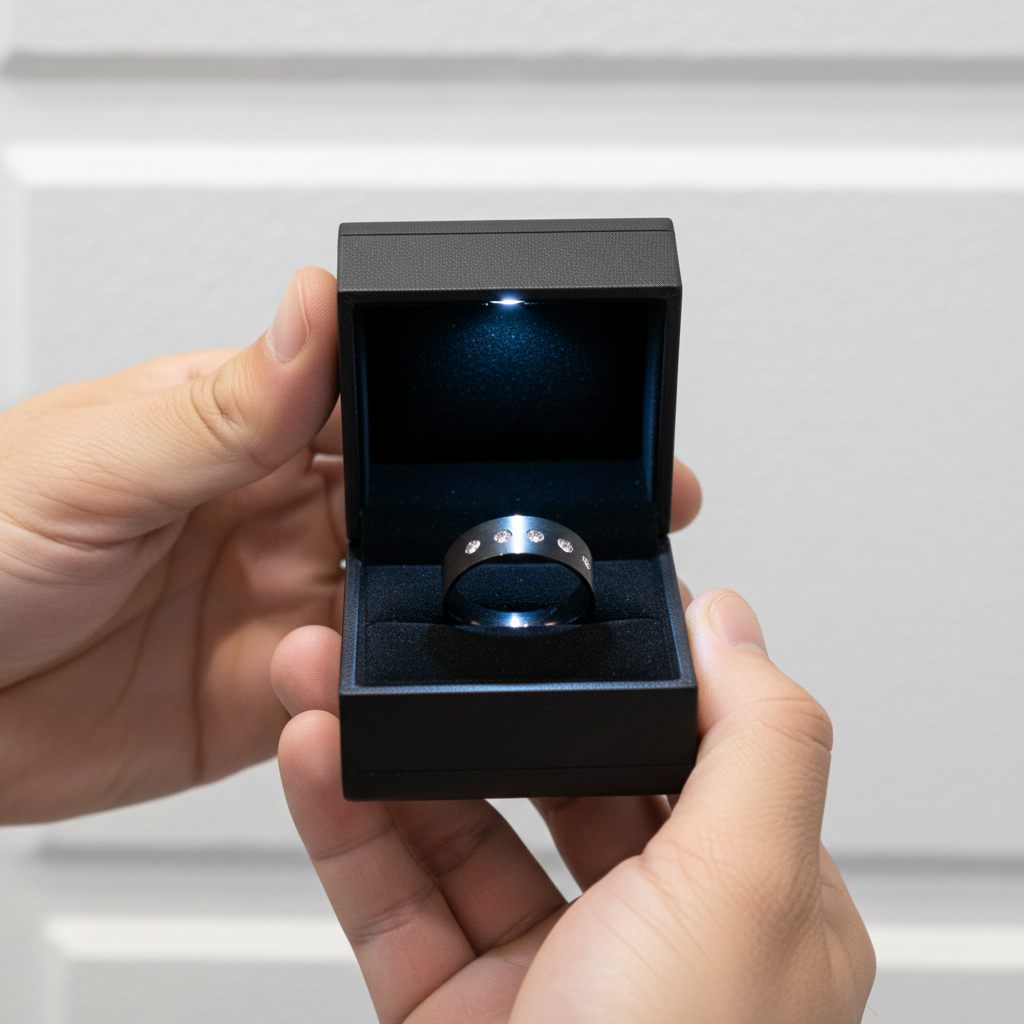 Round Diamond Option Black Men's Wedding Band-Black Diamonds New York