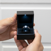 Round Diamond Option Black Men's Wedding Band-Black Diamonds New York