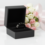Round Diamond Option Black Men's Wedding Band-Black Diamonds New York