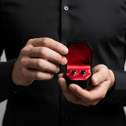 Black Devil Heart Stud Earrings-Black Diamonds New York