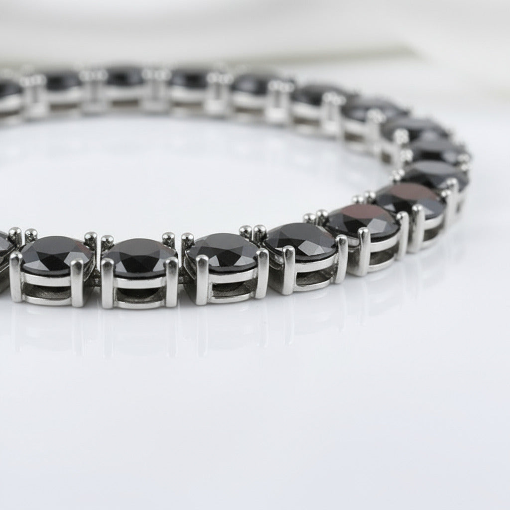 Black Diamond Tennis Necklace-Black Diamonds New York