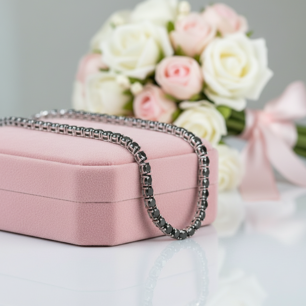 Black Diamond Tennis Necklace-Black Diamonds New York