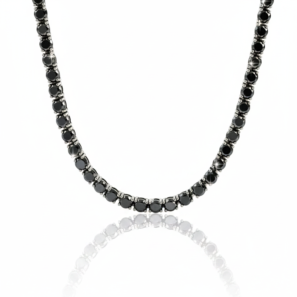Black Diamond Option Tennis Necklace-Black Diamonds New York
