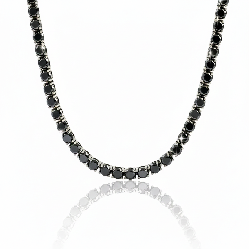 Black Diamond Option Tennis Necklace