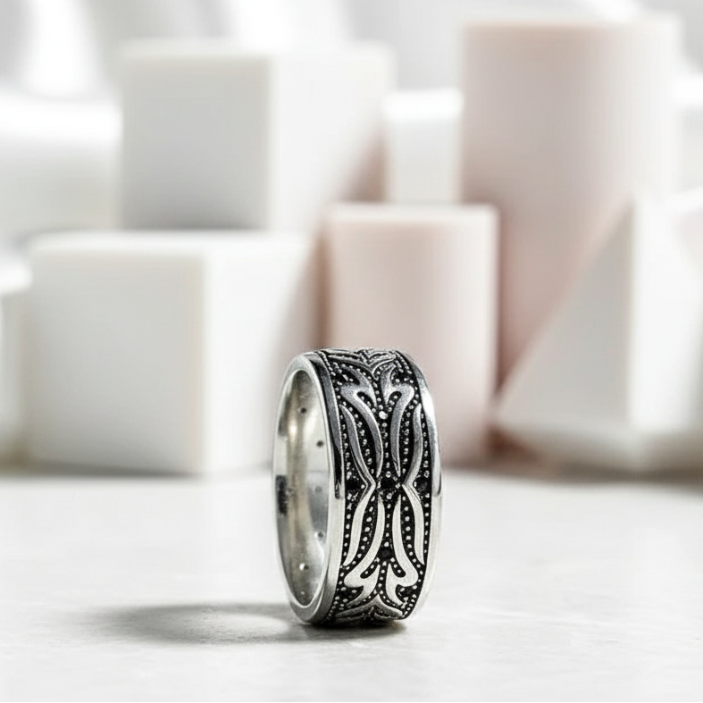 Black Diamond Tiger Pattern Ring Band-Black Diamonds New York