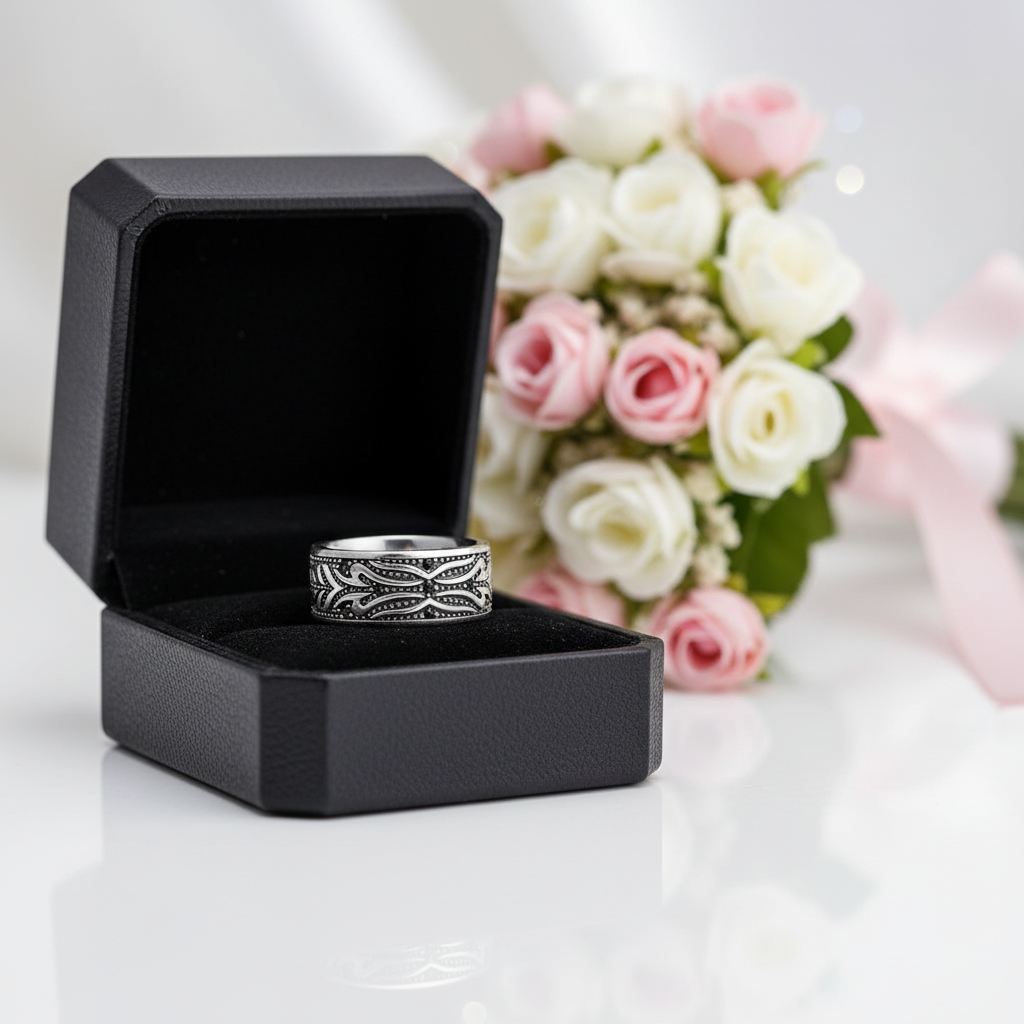 Black Diamond Option Tiger Pattern Ring Band-Black Diamonds New York