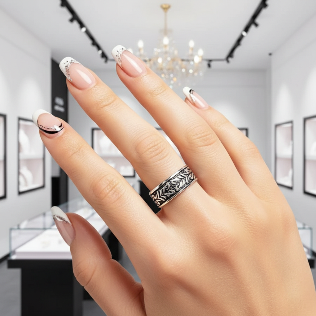 Black Diamond Tiger Pattern Ring Band-Black Diamonds New York