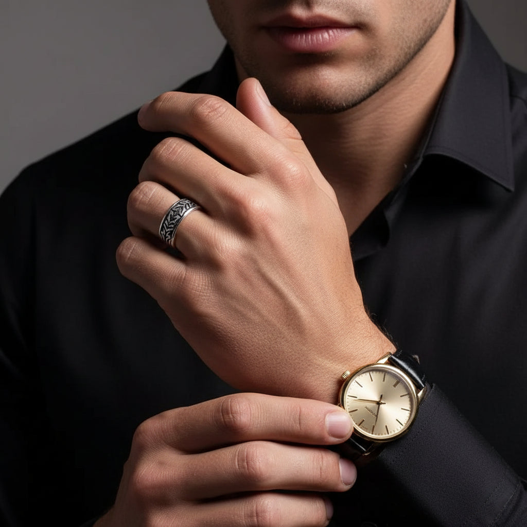 Black Diamond Tiger Pattern Ring Band-Black Diamonds New York